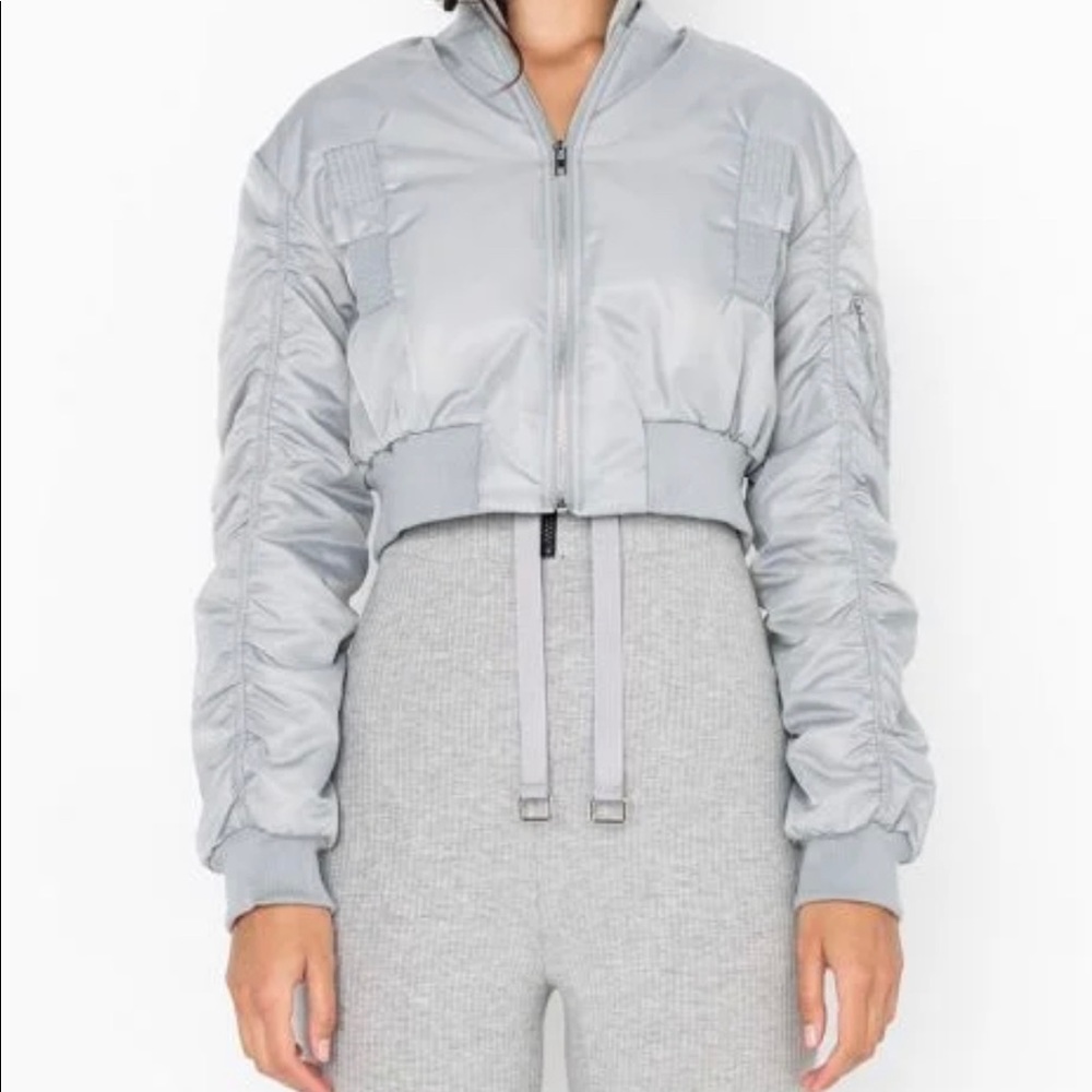 Satin Cropped Bomber